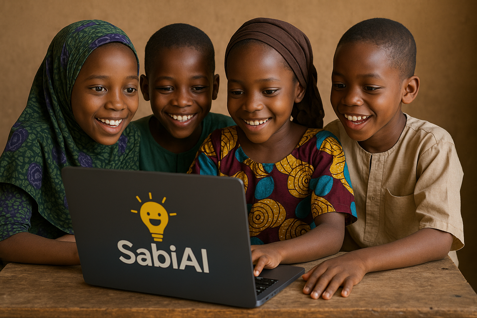 Children learning with SabiAI