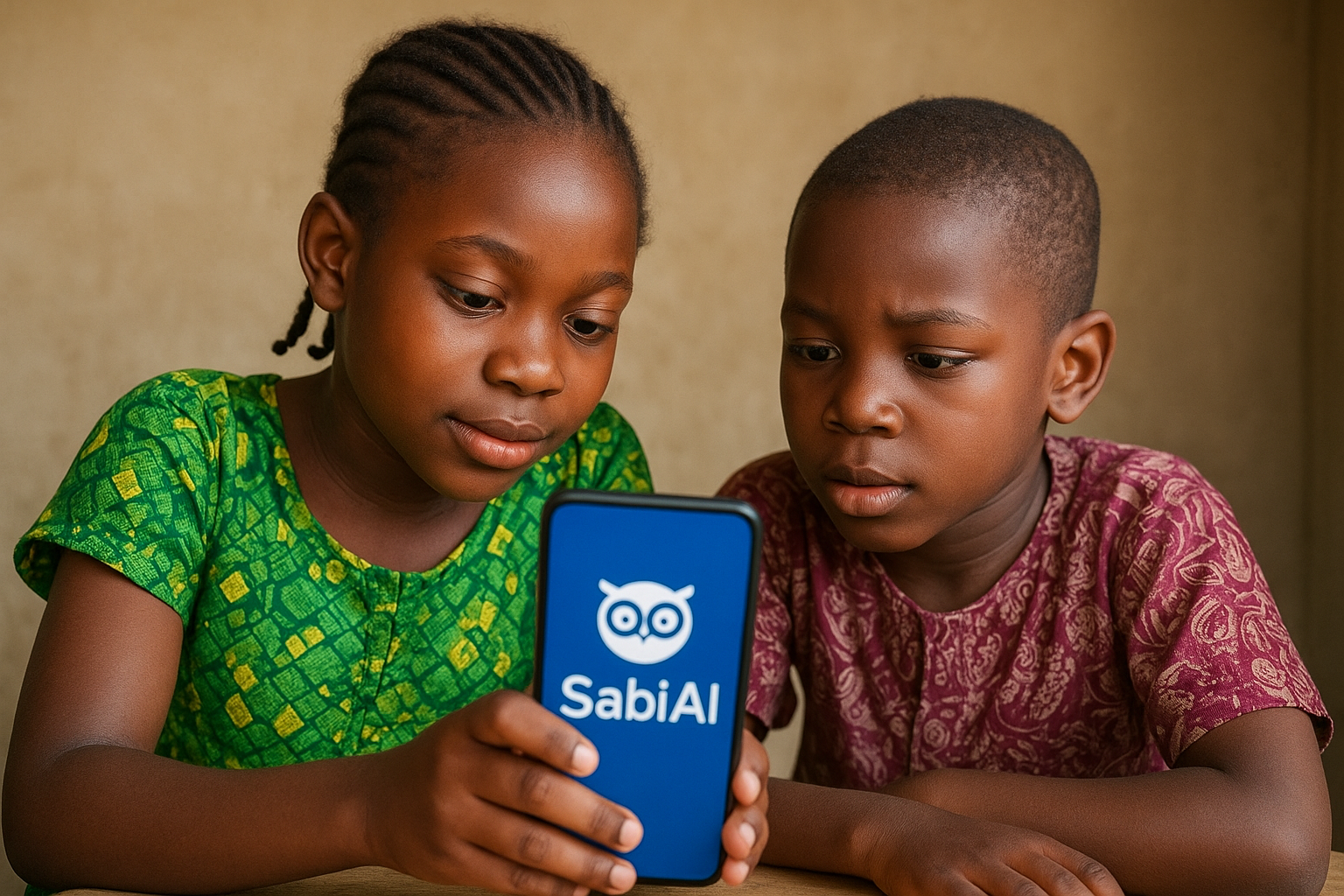 Children learning with Sabi AI